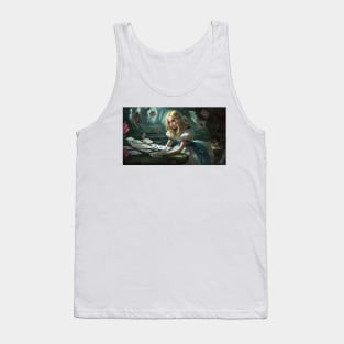 Alice in Wonderland. "Tea Party with the Mad Hatter and the Cheshire Cat" Tank Top